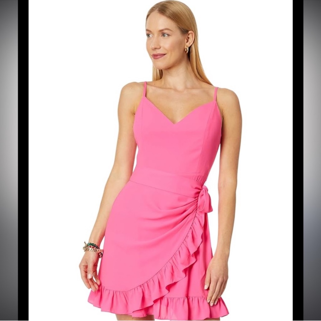 Lilly Pulitzer Alisa Wrap Mini Dress In Aura Pink